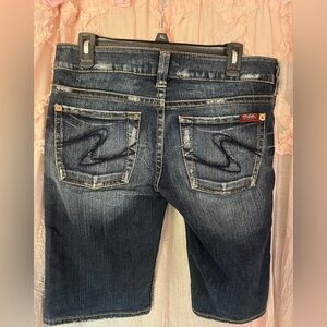 Vintage Silver Jeans 32 Karli Women’s Dark Blue Bermuda Shorts Y2K 2000’s